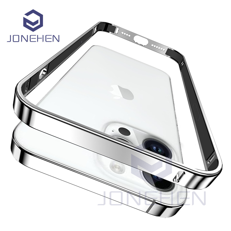 Metal Bumper Aluminum Frame Case - เคสกันกระแทกโลหะผสมเบาสำหรับ iPhone 12 13 14 Plus