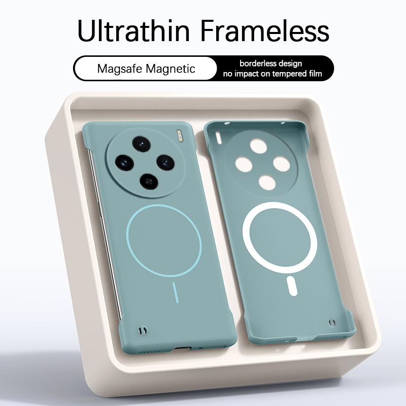 Ultra Thin Frameless Phone Cover - เคสโทรศัพท์แม่เหล็กบางสำหรับ VIVO X100 X100S Pro Ultra