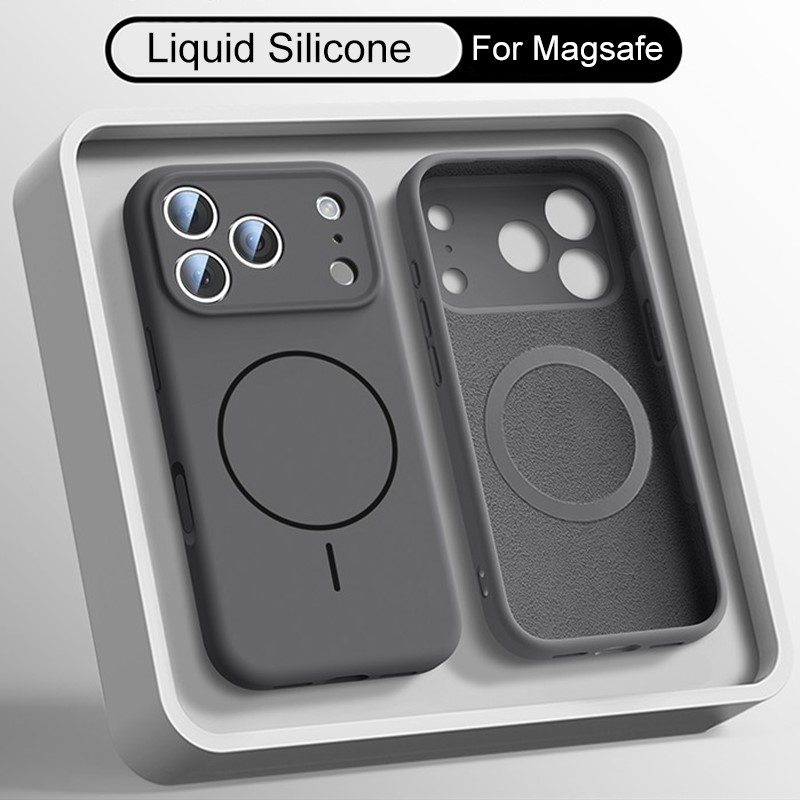 Liquid Silicone Magnetic Phone Case - เคสซิลิโคนเหลวสุดหรูสำหรับ iPhone 18 17 Air 16