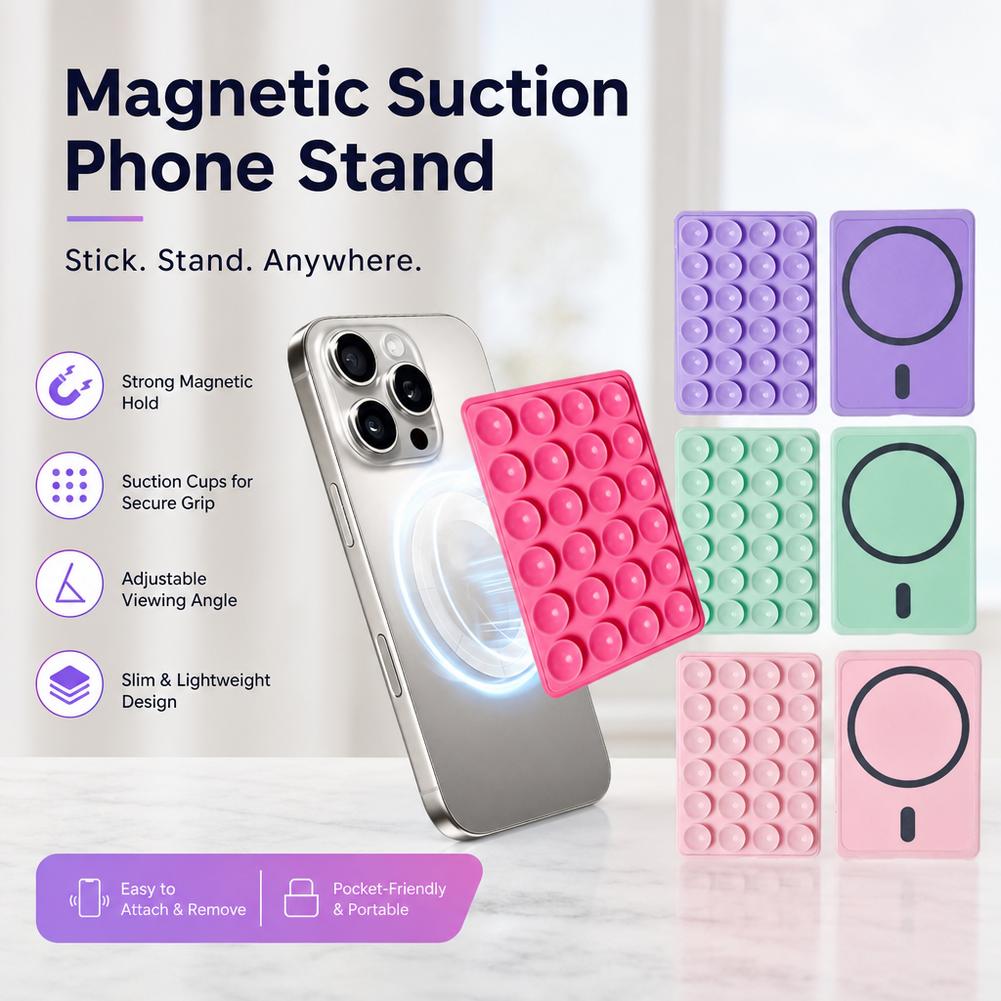 Phone Cases - ที่ยึดโทรศัพท์แบบดูดซิลิโคน 24 ช่อง แผ่นรองดูดอเนกประสงค์ ขาตั้งติดผนัง กันลื่น