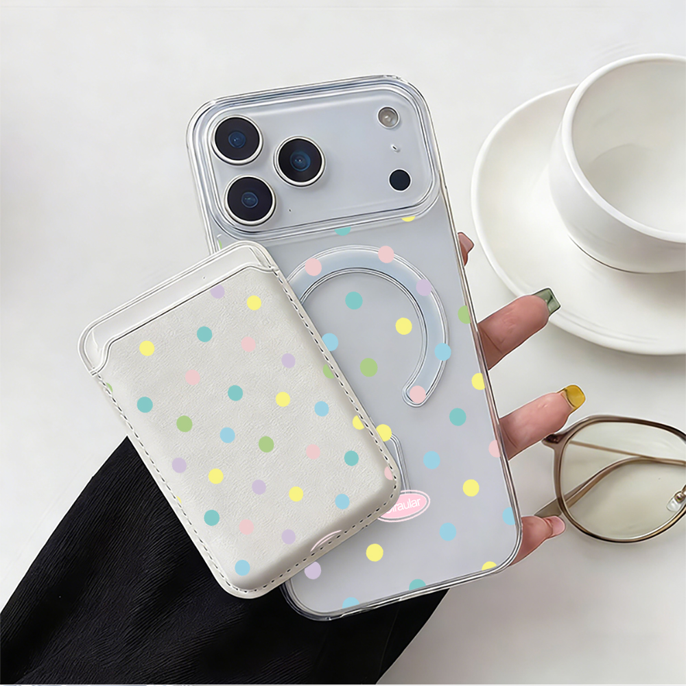 เคสโทรศัพท์ลายจุดสีสันสดใส สำห - Leather Wallet Card Holder Phone Cover บทวิจารณ์และราคา