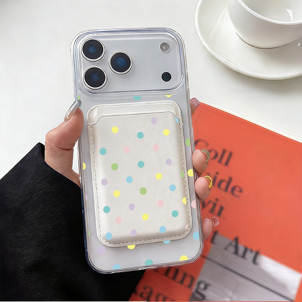 เคสโทรศัพท์ลายจุดสีสันสดใส สำห - Leather Wallet Card Holder Phone Cover บทวิจารณ์และราคา