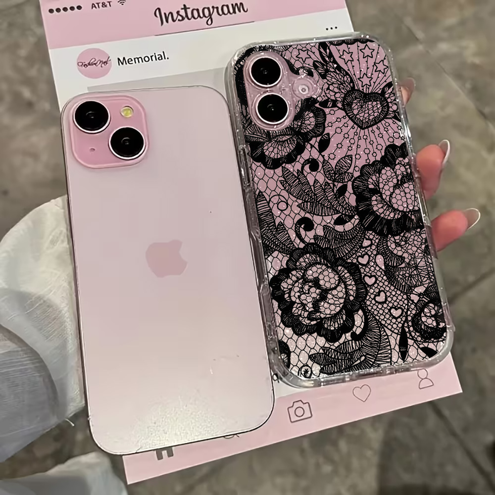 เคสโทรศัพท์ใสลายลูกไม้ดอกไม้ I - Clear Shockproof Bumper Case บทวิจารณ์และราคา